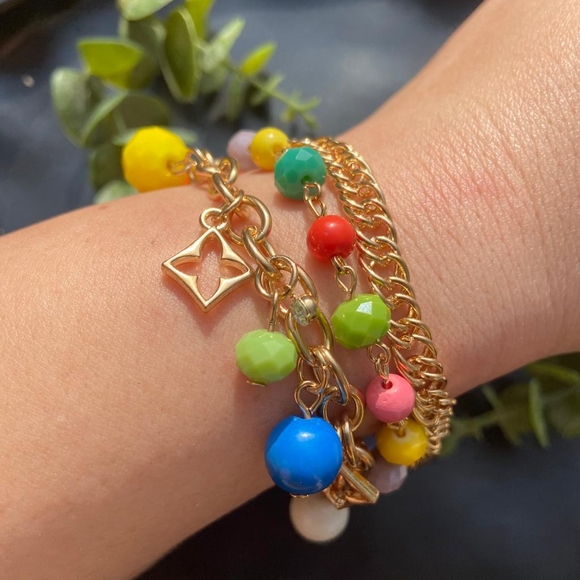 Colourful Gold Luxury Bracelet - Picture 2 of 15